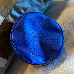 Clinique Blue Floral Perforated Cosmetic Bag